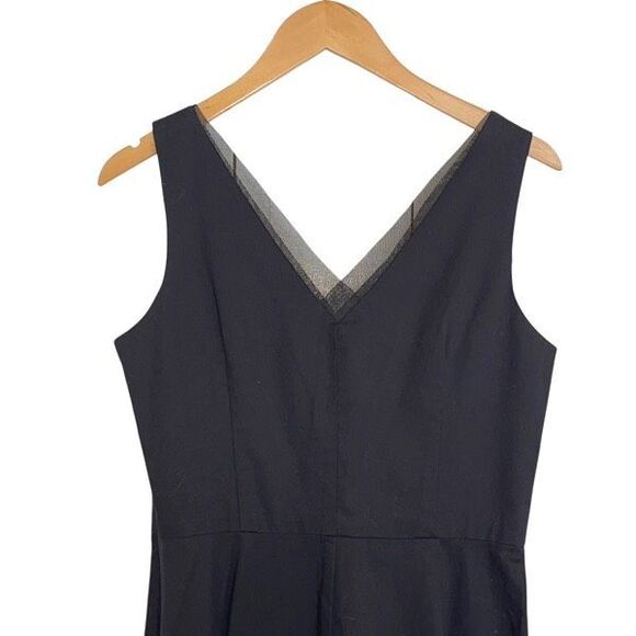 Talbots Womens V-Neck Sleeveless Mesh Trim Lined Sheath Dress Black Size 10‎ NWT - Picture 4 of 9
